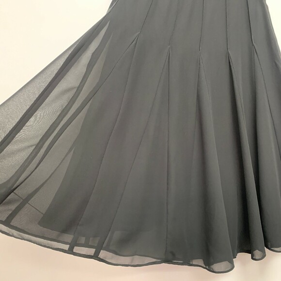 George ME by Mark Eisen Women's Skirt Size 4 Black Sheer Lined A-line - Picture 2 of 7